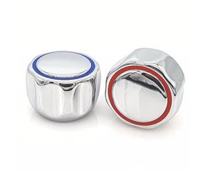 Schläfer 4503010|Kit Manopole per Rubinetto 8x20 con Vitone Meccanico 1/2" (Ø20mm), Manopole Rubinetteria Caldo e Freddo per Lavandino Bagno e Cucina, Coppia Maniglie in Metallo, Finitura Cromata