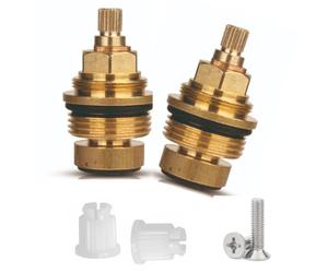 Schläfer 451410 | Coppia Vitone Ricambio Unificato 1/2" (pollice) con Broccia 8/20 ed inserto Valvola in plastica 13/20 per Rubinetto Bagno, Cucina, Gruppi a Muro con manopole. Conf. 2pz.