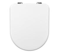 Schläfer 4649108 - Sedile Copriwater per Ideal Standard Serie Esedra, Compatibile Tavoletta WC in Mdf Bianco Lucido, Cerniere in Metallo con Vite ad espansione, Forma Dedicata, 42 x 35.5 cm