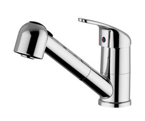 Schläfer 5004014 | Miscelatore con Doccetta Estraibile in Ottone per Cucina o Lavanderia, Rubinetto Monocomando Bocca Girevole 360° per Lavello o Lavatoio con Doccino 2 getti, Cromo