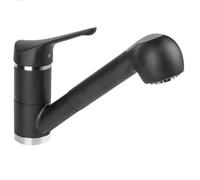 Schläfer 5006520 - Rubinetto per Cucina Nero Opaco Triest con Doccetta Estraibile due Getti, Miscelatore per Lavello con Beccuccio Girevole a 360°, Connettori G 3/8 Pollici, Ottone