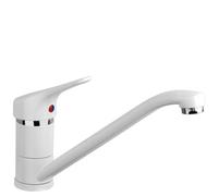 Schläfer 5104110 | Rubinetto per Cucina Bianco Triest, Miscelatore Monocomando per Lavello con Beccuccio Girevole a 360°, Connettori G 3/8 Pollici, Rubinetti per lavelli da Cucina, Ottone/Bianco