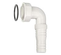 Schläfer | 655809 Raccordo Lungo a Gomito 1" con Curva 90 Gradi per Sifone da Incasso, Compatibile con Scarico Lavatrice e Lavastoviglie, Tubo Portagomma Ø 19-23,5mm (3/4"), in Plastica Bianca
