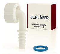 Schläfer 655813 | Raccordo a Gomito 1"con curva 90 gradi per Scarico Condensa per Sifone a incasso, Compatibile con Scarico Asciugatrice, Condizionatori, Deumidificatori, Tubo Portagomma Ø 8-17 m