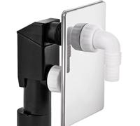 Schläfer 655850 | Sifone da Incasso per Lavatrice, Pipetta in PVC Ø 40/50mm, con Placca di Copertura Cromata, Compatibile con Lavastoviglie, Raccordo Portagomma con Attacco da 19-53mm