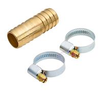 Schläfer 672011 | Connettore per Tubi in Ottone con 2 Fascette Stringitubo 20/32 mm, Giunzione per Tubo Carico/Scarico Lavatrice e Lavastoviglie Diametro 19/20 mm, Connettore Tubo Giardino 3/4