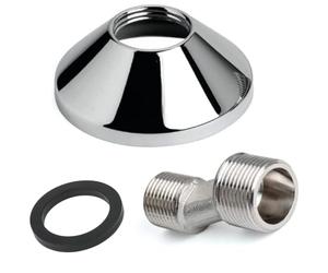 Schläfer 67227-C | Eccentrico a S, G 1/2 x G 3/4 Raccordo con Rosetta in Ottone Raccordo, Adattatore per Rubinetto a Muro Miscelatore Retrogruppo lavello, Vasca, Doccia