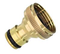 Schläfer 681102 | Raccordo Portagomma Universale G 3/4" Ø 30mm per Rubinetto da Giardino, Connettore Tubo Acqua, Portagomma Innesto Rapido in Ottone Lucido