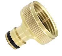 Schläfer 681202 | Raccordo Portagomma a Innesto Rapido G 1" (Ø30 mm) Femmina per Rubinetto Giardino, Attacco Rapido Acqua, Connettore in Ottone Lucido