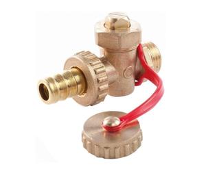 Schläfer 704411 | Rubinetto Scarico HS Valvola a Sfera Filetto Maschio 1/2" DN15, Pn16 con Portagomma e Tappo, Ottone Giallo, Raccordo in Ottone.