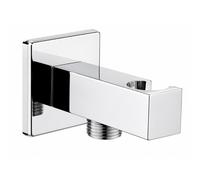 Schläfer | Presa acqua quadra con supporto Doccia Cromo a parete 1/2x1/2 Ottone