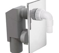 Schläfer | Sifone da Incasso per Lavatrice 655852, Scarico Ø 40mm in PVC, con Placca di Copertura Cromata, Compatibile con Lavastoviglie, Raccordo Portagomma con Attacco da 19-53mm