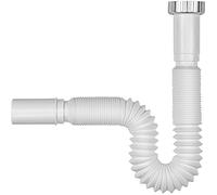 Schläfer - Sifone Flessibile Universale per Lavabo e Cucina 439801, Attacco 1" 1/2 Diametro Ø (47,8mm) | Tubo Scarico Estensibile 32-65cm | Uscita Ø 32 e 40mm | Raccordo Salvaspazio per Lavandino