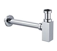 Schläfer Sifone Scarico Quadrato 1 1/4 in Ottone Cromo Lavabo Bagno Design