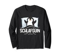 Schlafguin Pinguino Stanco Sonno Pigiama con Scritta Sonno Maglia a Manica