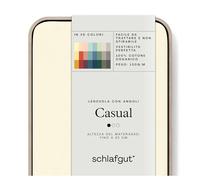 schlafgut Casual Lenzuolo con angoli da 120x200cm a 130x200cm, 100% cotone organico, Yellow Light