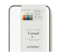 schlafgut Casual Lenzuolo con angoli da 180x200cm a 200x200cm, 100% cotone organico, Full-White