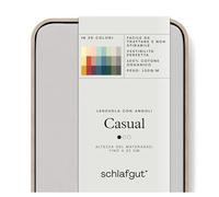 schlafgut Casual Lenzuolo con angoli da 90x190cm a 100x200cm, 100% cotone organico, Grey Light