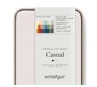 schlafgut Casual Lenzuolo con angoli da 90x190cm a 100x200cm, 100% cotone organico, Sand Light