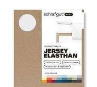 schlafgut Easy Jersey Elastane lenzuolo con angoli da 140x200 a 160x220, in morbidissimo cotone con il 5% di elastan, gomma FlexFit originale, certificato ÖKO TEX, Full-White