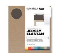 schlafgut Easy Jersey Elastane lenzuolo con angoli da 140x200 a 160x220, in morbidissimo cotone con il 5% di elastan, gomma FlexFit originale, certificato ÖKO TEX, Sand Deep