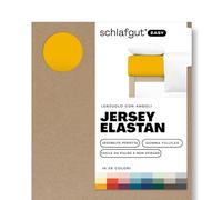 schlafgut Easy Jersey Elastane lenzuolo con angoli da 180x200 a 200x220, in morbidissimo cotone con il 5% di elastan, gomma FlexFit originale, certificato ÖKO TEX, Yellow Deep