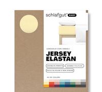 schlafgut Easy Jersey Elastane lenzuolo con angoli da 90x190 a 100x220, in morbidissimo cotone con il 5% di elastan, gomma FlexFit originale, certificato ÖKO TEX, Yellow Mid