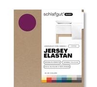 schlafgut Easy Jersey elastane, lenzuolo con angoli per materassi topper fino a 10 cm di altezza, da 180x200 cm a 200x220 cm, 95% cotone organico e 5% elastan, Purple Deep