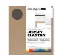 schlafgut Easy Jersey elastane, lenzuolo con angoli per materassi topper fino a 10 cm di altezza, da 180x200 cm a 200x220 cm, 95% cotone organico e 5% elastan, Sand Deep