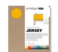 schlafgut Easy Jersey, lenzuola con angoli 120x200 cm a 130x200 cm, 100% cotone biologico, certificato ÖKO TEX, Yellow Deep