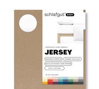 schlafgut Easy Jersey, lenzuola con angoli 140x200 cm a 160x200 cm, 100% cotone biologico, certificato ÖKO TEX, Full-White