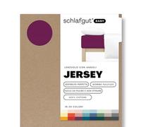 schlafgut Easy Jersey, lenzuola con angoli 140x200 cm a 160x200 cm, 100% cotone biologico, certificato ÖKO TEX, Purple Deep