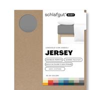 schlafgut Easy Jersey, lenzuola con angoli 180x200 cm a 200x200 cm, 100% cotone biologico, certificato ÖKO TEX, Grey Mid