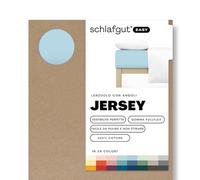 schlafgut Easy Jersey, lenzuola con angoli 180x200 cm a 200x200 cm, 100% cotone biologico, certificato ÖKO TEX, Blue Light