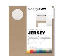 schlafgut Easy Jersey, lenzuola con angoli 90x190 cm a 100x200 cm, 100% cotone biologico, certificato ÖKO TEX, Sand Light