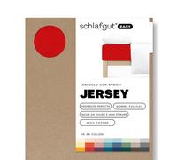 schlafgut Easy Jersey, lenzuola con angoli 90x190 cm a 100x200 cm, 100% cotone biologico, certificato ÖKO TEX, Red Deep