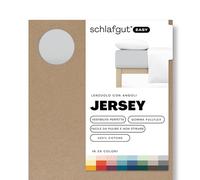 schlafgut Easy Jersey, lenzuola con angoli 90x190 cm a 100x200 cm, 100% cotone biologico, certificato ÖKO TEX, Grey Light