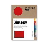 schlafgut Federa Easy Jersey 60x80 cm, in 100% cotone super soft, cerniera nascosta, ultra morbida e traspirante, certificazione Oeko-Tex, Red Deep