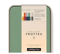 schlafgut Frottex, lenzuolo con angoli 140x200 cm a 160x200 cm, Realizzato con il miglior cotone, Morbido e traspirante, Facile da pulire, Certificato ÖKO TEX, Green Mid