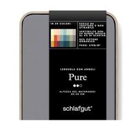 schlafgut Pure Lenzuolo con angoli da 140x200cm a 160x220cm, 95% morbido cotone organico e 5% elastanliscio e robusto, Grey Mid