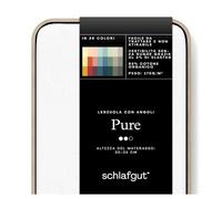 schlafgut Pure Lenzuolo con angoli da 90x190cm a 100x220cm, 95% morbido cotone organico e 5% elastanliscio e robusto (Full-White, S 90x190cm - 100x200cm)