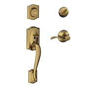 SCHLAGE Camelot - Maniglia monocilindrica e leva di accento destra, ottone anticato (F60 CAM 609 Acc RH)