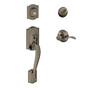 SCHLAGE Camelot - Maniglia monocilindrica e leva di accento sinistra, peltro antico (F60 CAM 620 Acc LH)