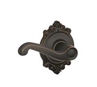 SCHLAGE F10 FLA 716 BRK Brookshire Collection Flair Passage Lever, Aged Bronze by