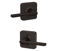 Schlage F10 LAT 716 LFL Leva per porta Latitude con finitura Laflin Serratura per passaggio corridoio e armadio Bronzo invecchiato