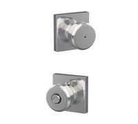 SCHLAGE F40 BWE 625 COL Pomello Bowery con finiture Collins serratura per porta privacy per letto e bagno, cromato brillante