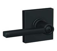 SCHLAGE F40 LAT 622 COL Latitude Leva con Collins Trim Bed & Bath Privacy Door Lock, nero opaco