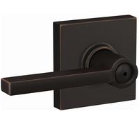 SCHLAGE F40 LAT 716 COL Latitude Leva con Collins Trim Bed & Bath Privacy Door Lock, bronzo invecchiato