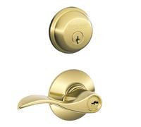 SCHLAGE FB50N V Acc 505 B60 catenaccio singolo cilindro e F51 chiave Entrata Accent Leva chiave allo stesso modo, Bright Brass Finish Lock Company