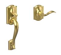 SCHLAGE FE285-CAM-ACC-CAM-LH Set Maniglia Inferiore Camelot per Tastiera Elettronica con Ottone Lucido
